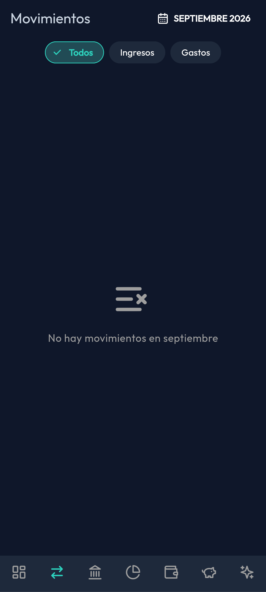 Registro Rápido de Movimientos: Historial categorizado y filtros por fecha en 2 toques